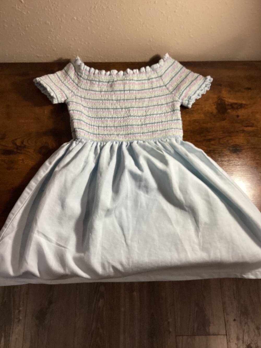 Pastel Smocked Bodice Fit & Flare Dress